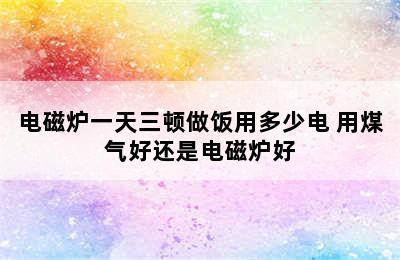 电磁炉一天三顿做饭用多少电 用煤气好还是电磁炉好